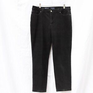 Charter Club Size 12PS Lexington Straight black corduroy wide leg pant